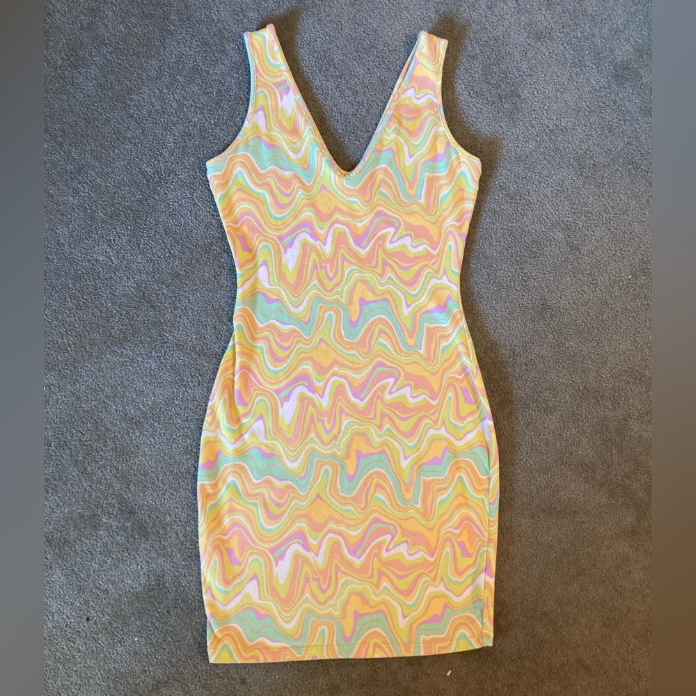 Psychedelic Print Mini Dress
